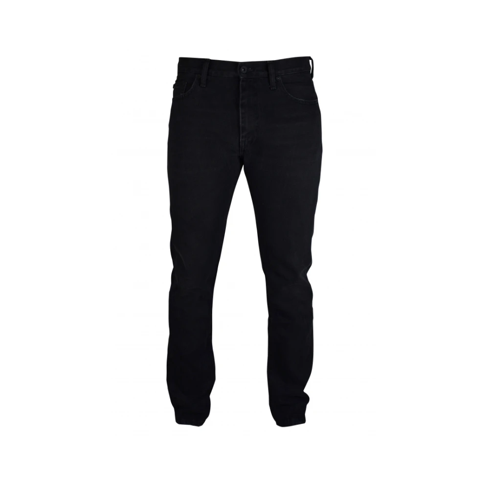 Off White Zwarte Slim-Fit Jeans met Blauwe Strepen Black Heren