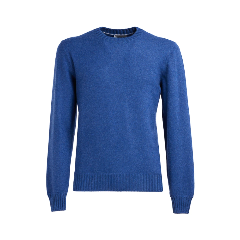 Blå Cashmere Crewneck Genser Herre