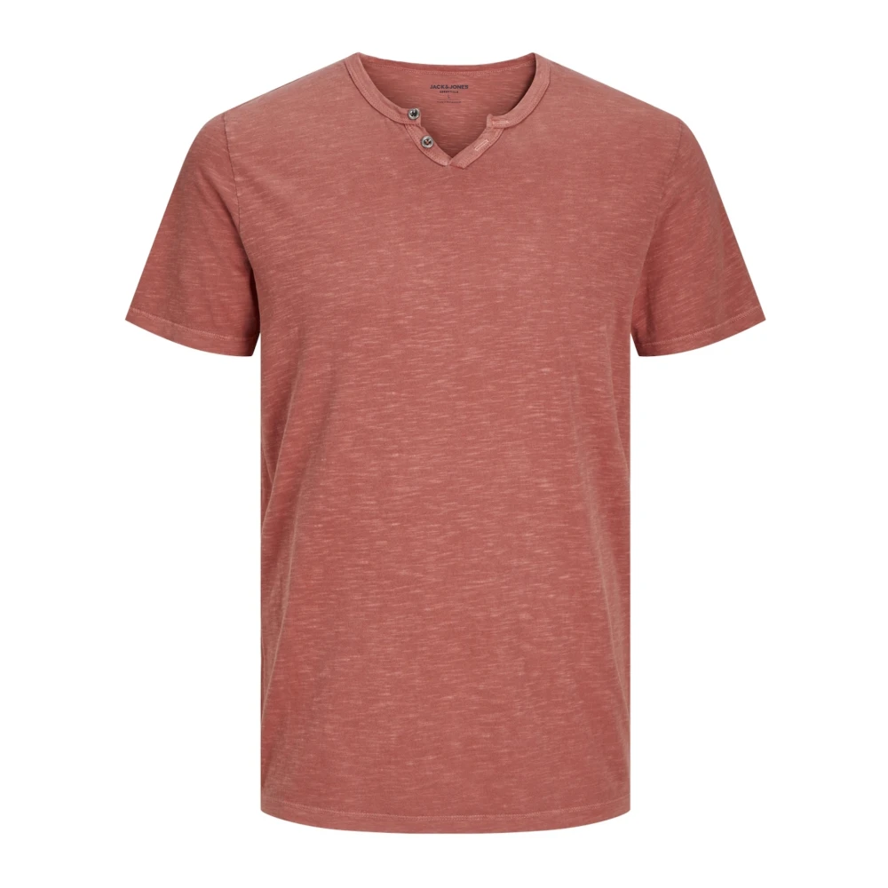 jack & jones Split Neck Heren T-shirt Pink Heren