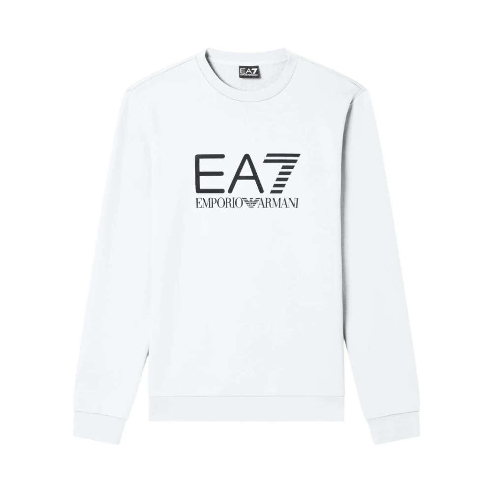Emporio Armani Ea7 Men's White Minimalist Crewneck Sweatshirt - Sweatshirts - M - Sweatshirts & Hoodies