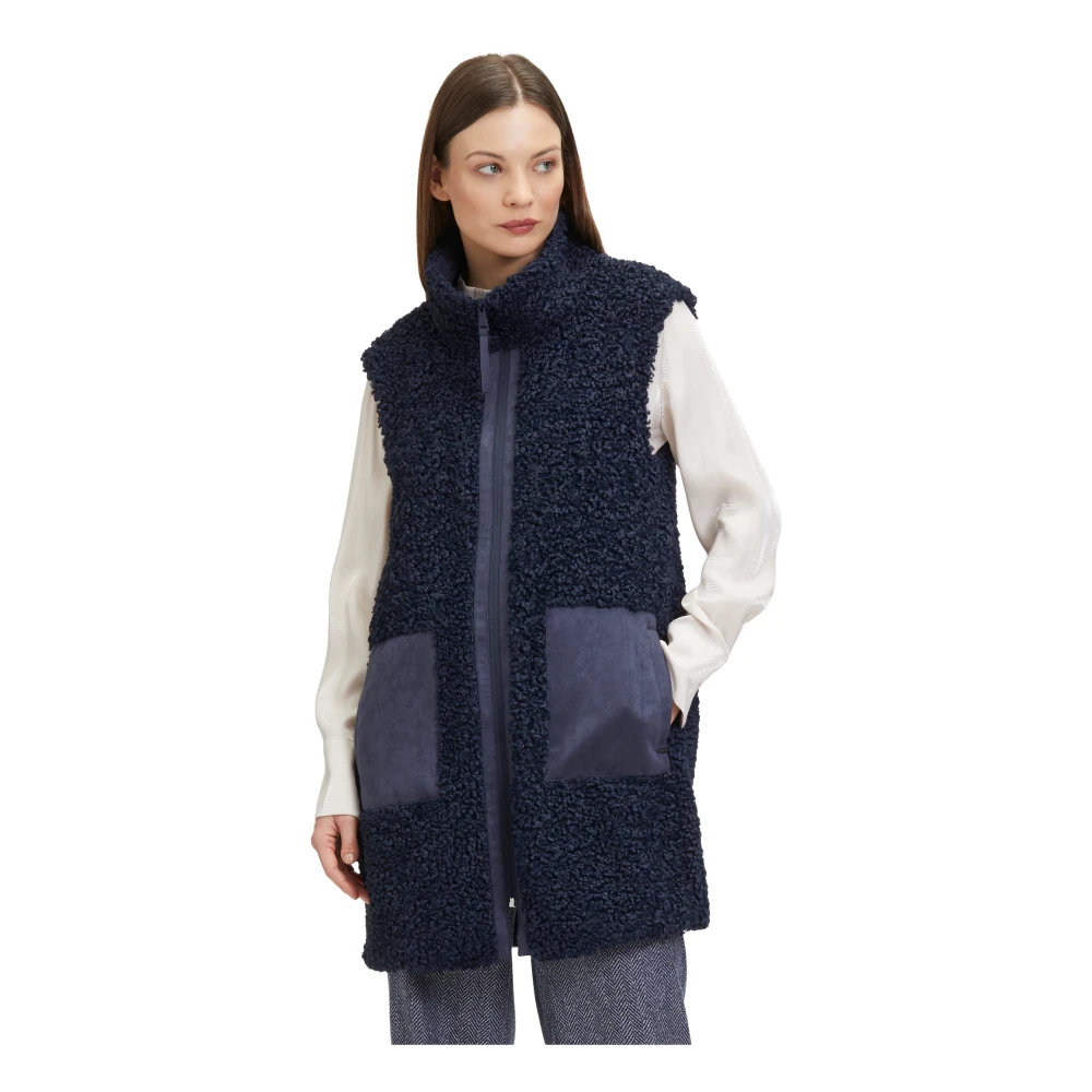 Betty & Co Imitatiebont vest met opgestikte zakken Blue Dames