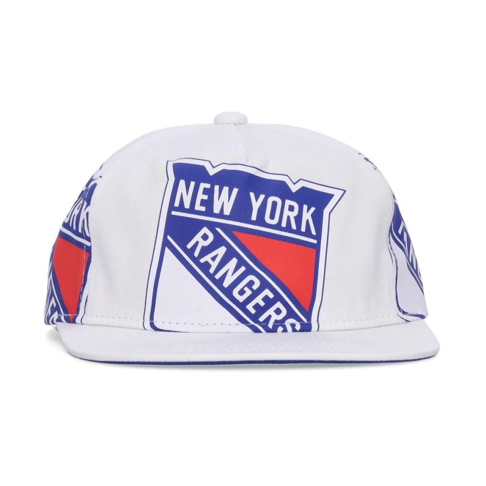 Mitchell & Ness NY Rangers Platte Klep Pet Wit White Heren