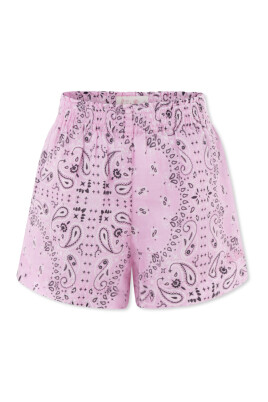 pink-linen-paisley-print-casual-shorts