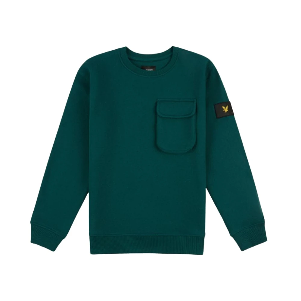 Lyle & Scott Enfärgad Sweatshirt med Rund Hals Green, Pojke