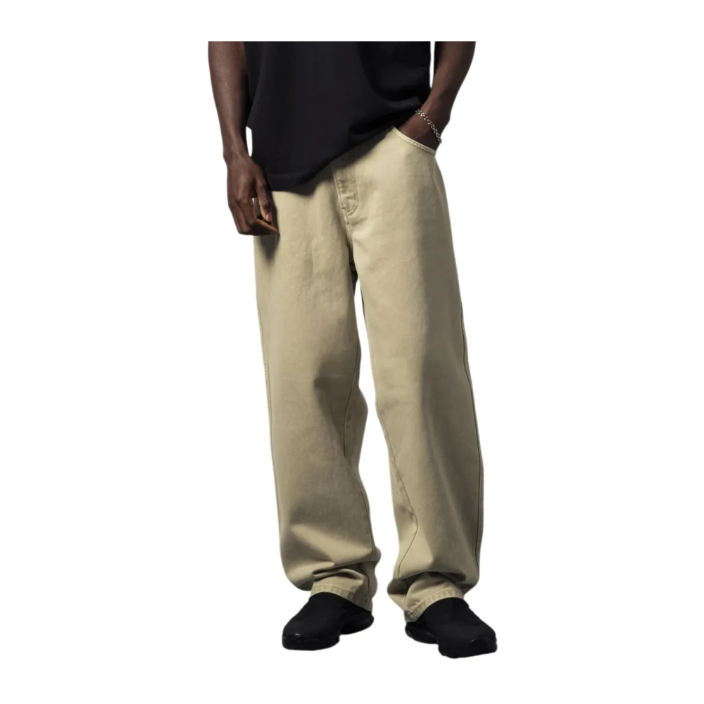 Goodies Sportive Men's Beige Wide Leg Trousers - Wide Trousers - S - Trousers