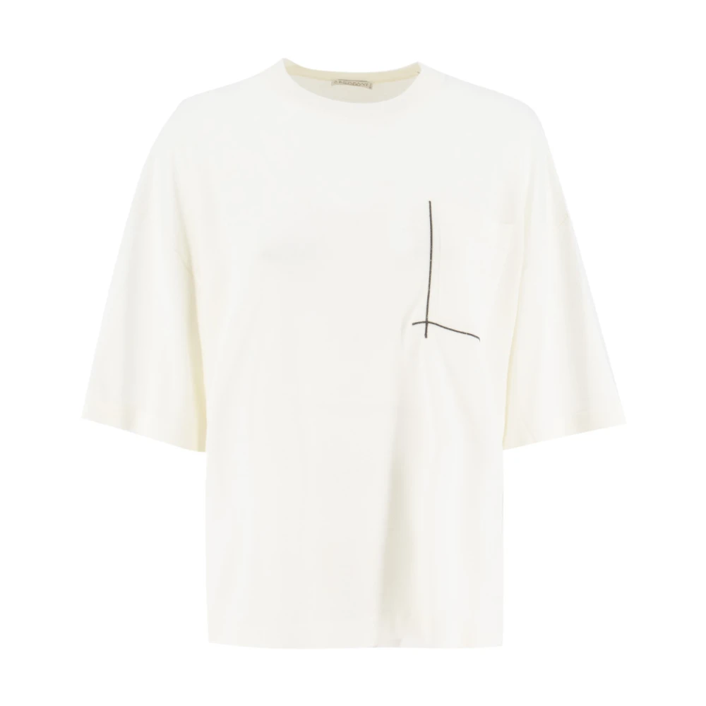 BRUNELLO CUCINELLI Katoenen Jersey Crew-neck T-shirt White Dames