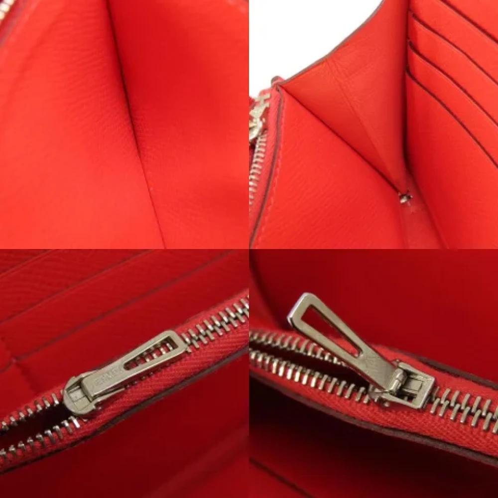 Hermès Vintage Pre-owned Canvas wallets Red Dames