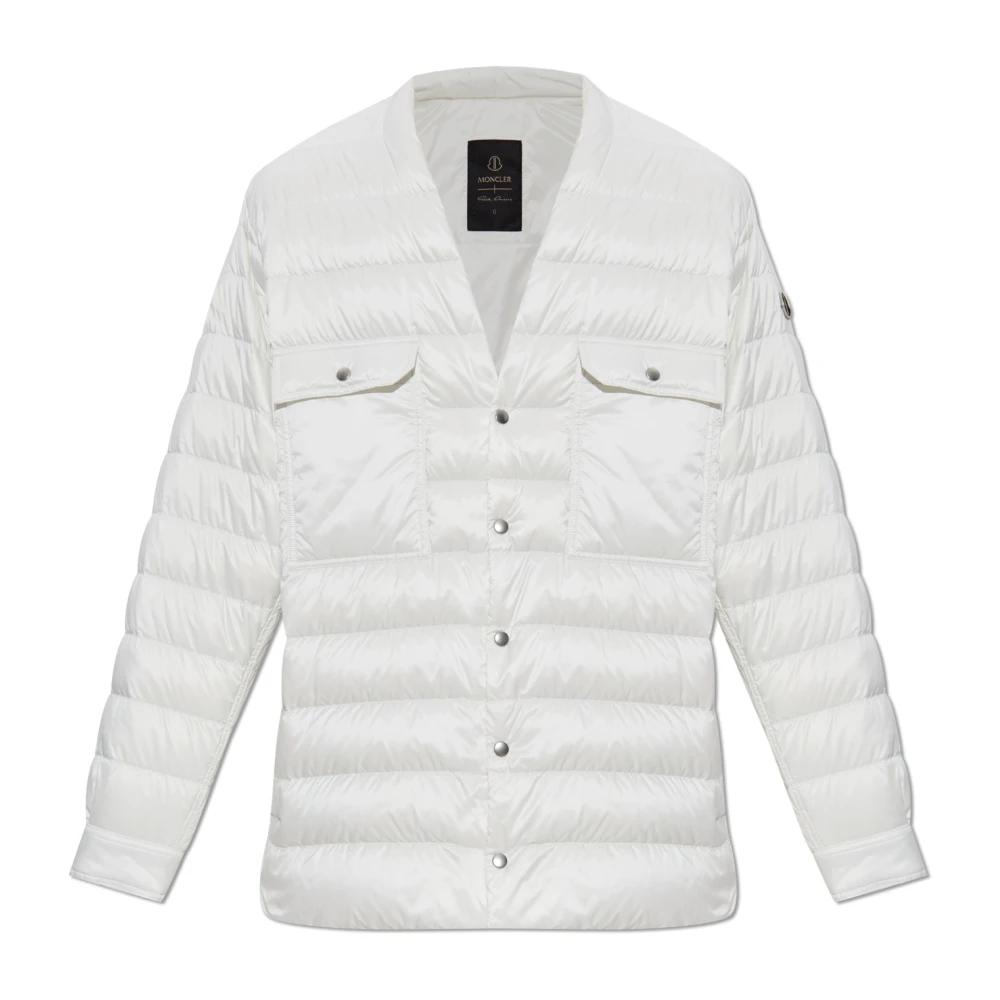 Moncler Gewatteerde buitenshirtjas met drukknopen White Heren