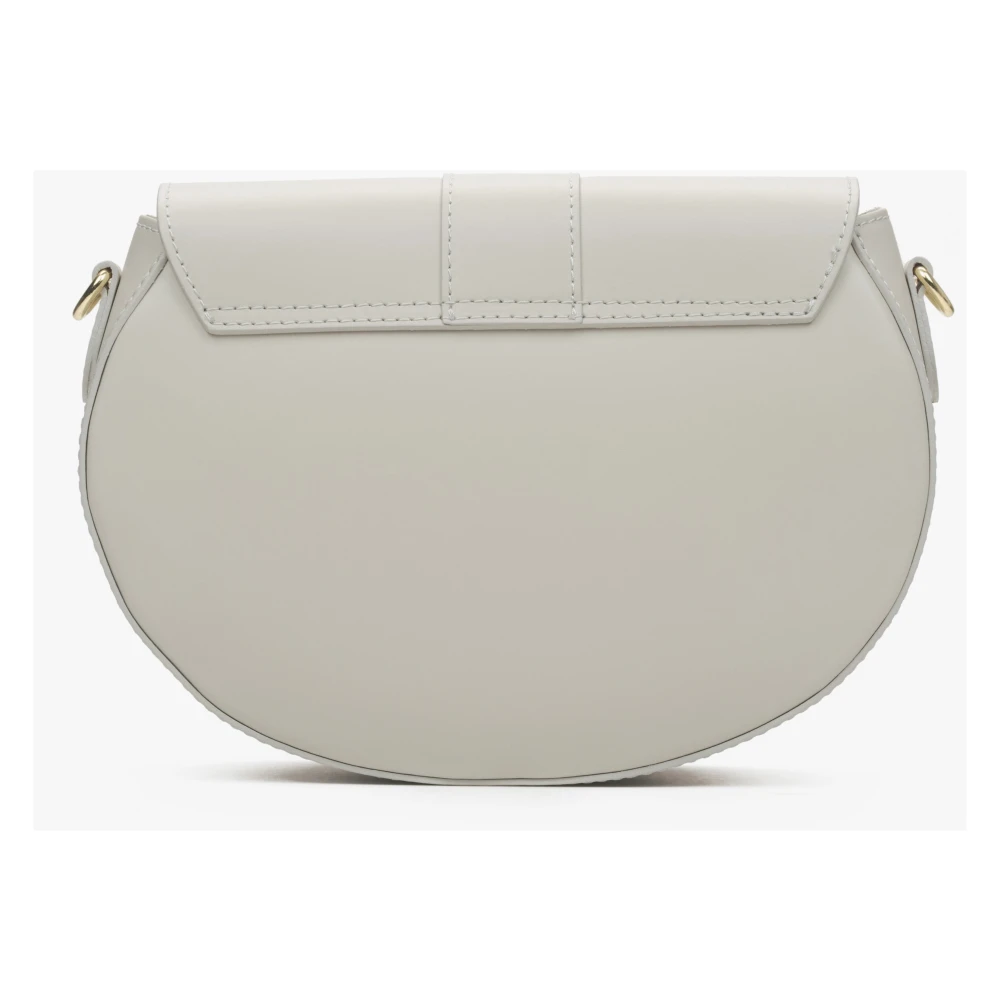 Estro Dames Melkachtig-Beige Handtas gemaakt van Echt Italiaans Leer Premium Er00115414 Beige Dames