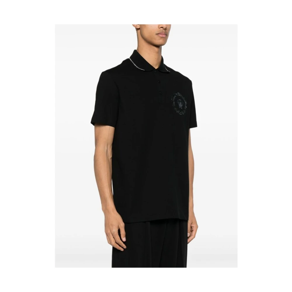 Versace Polo Shirts Black Heren