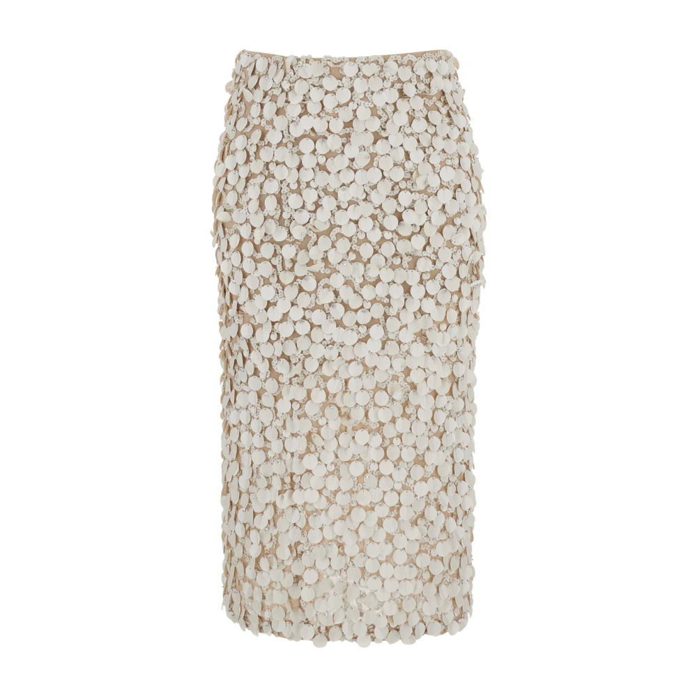 P.a.r.o.s.h. Pailletten Beige Rok Vrouwen Beige Dames