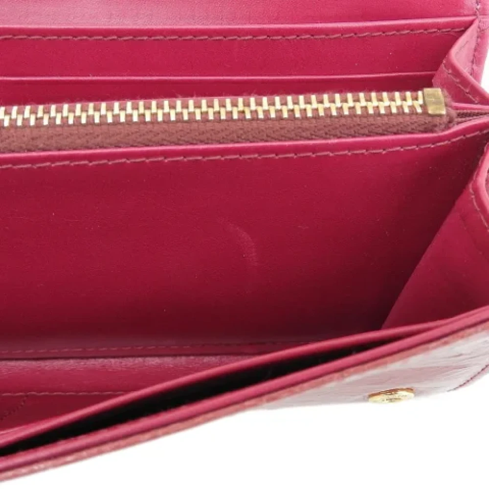 Miu Pre-owned Leather wallets Purple Dames
