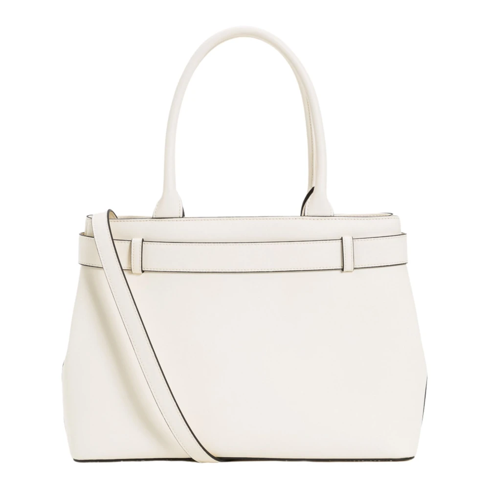 Twinset Stijlvolle Voyage Leren Shopper Tas White Dames
