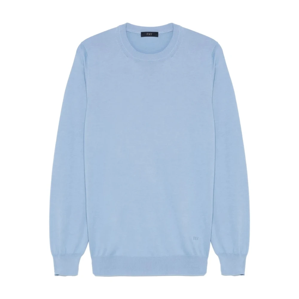 Fay Diepblauwe Stijlvolle Sweatshirt voor Mannen Blue Heren