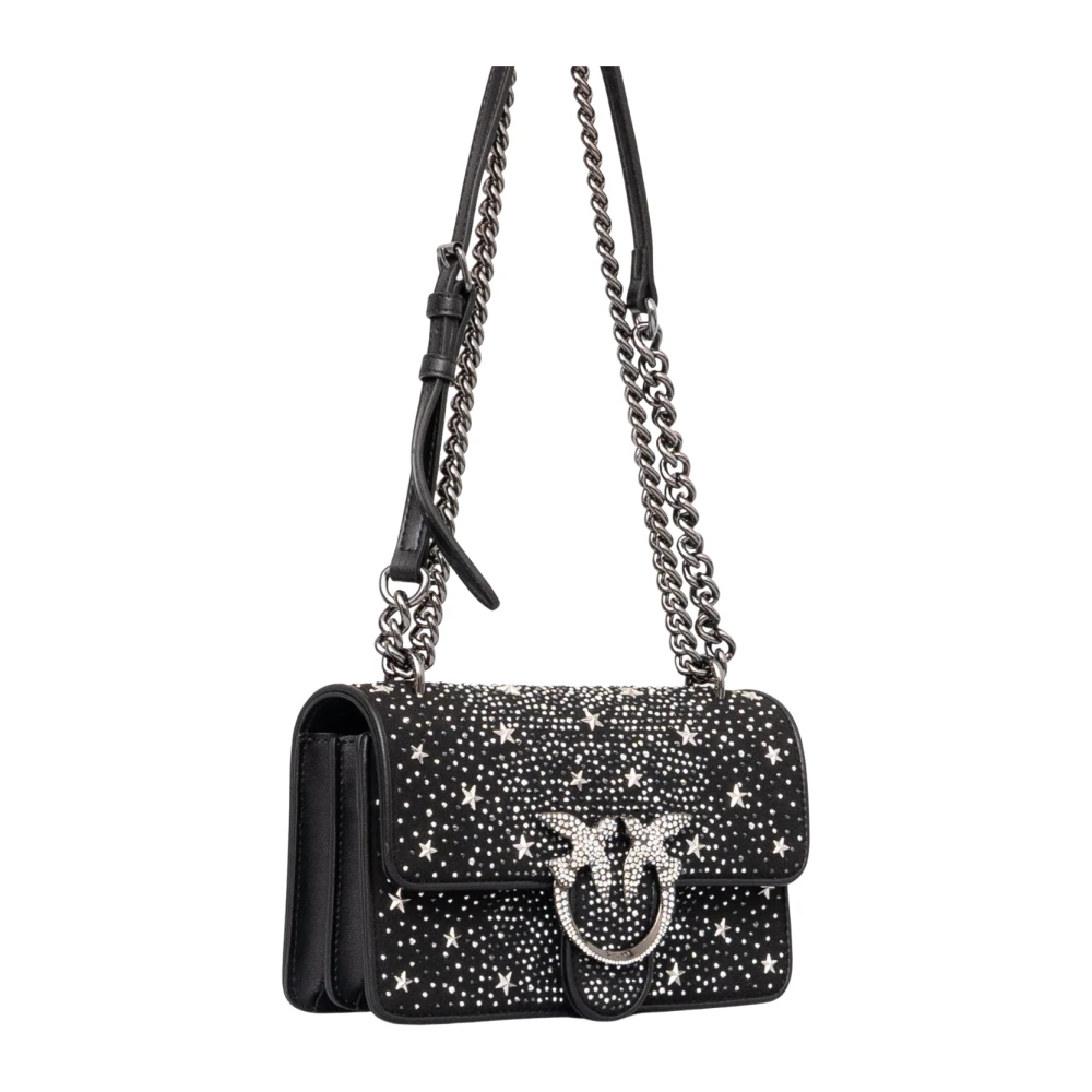 pinko Mini Love Strass Handtas Zwart Black Dames
