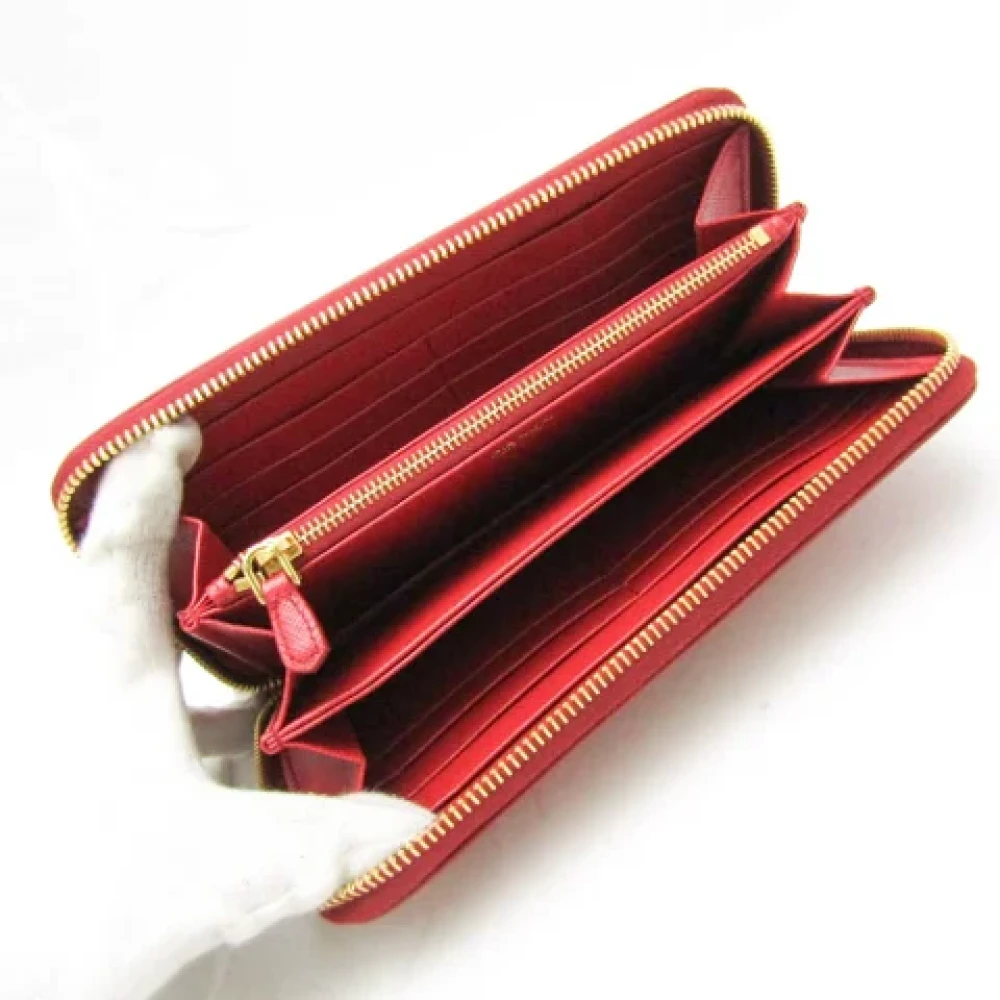 Prada Vintage Pre-owned Leather wallets Red Dames