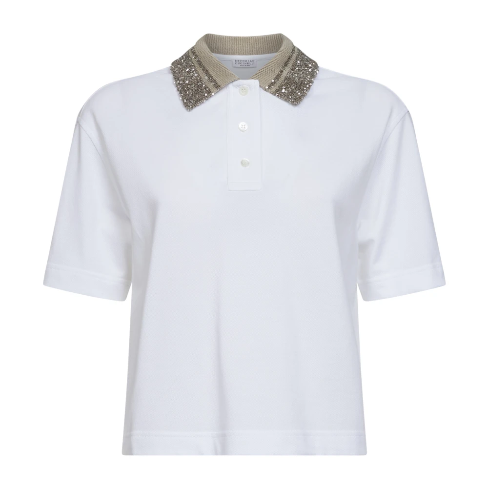 Brunello Cucinelli Women's White Three-Button Polo