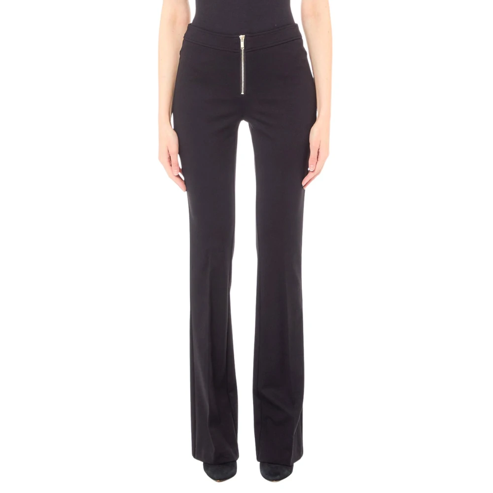Liu Jo Zwarte Flare Broek Elegant Verfijnd Black Dames