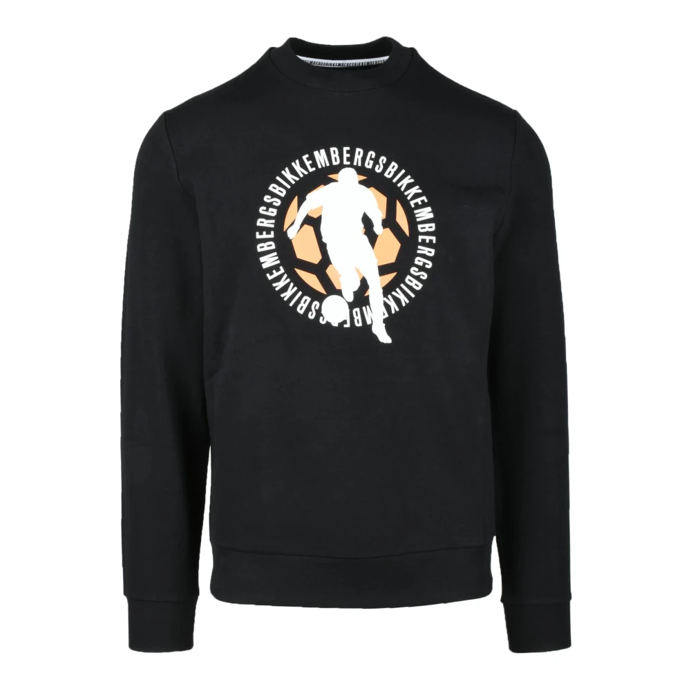 Bikkembergs Katoen Elastaan Sweatshirt Black Heren