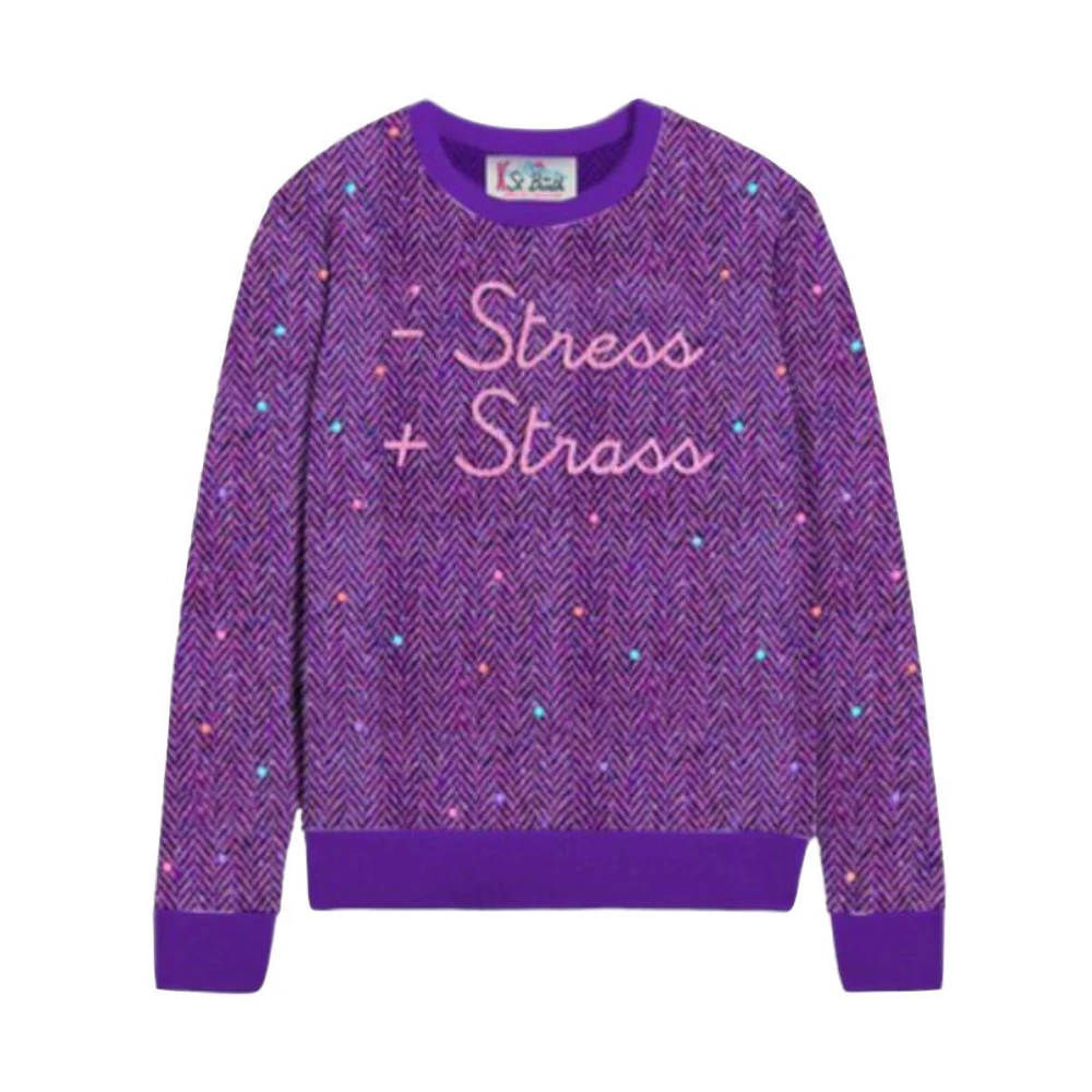 MC2 Saint Barth Zachte Multicolor Trui met Strass Purple Dames