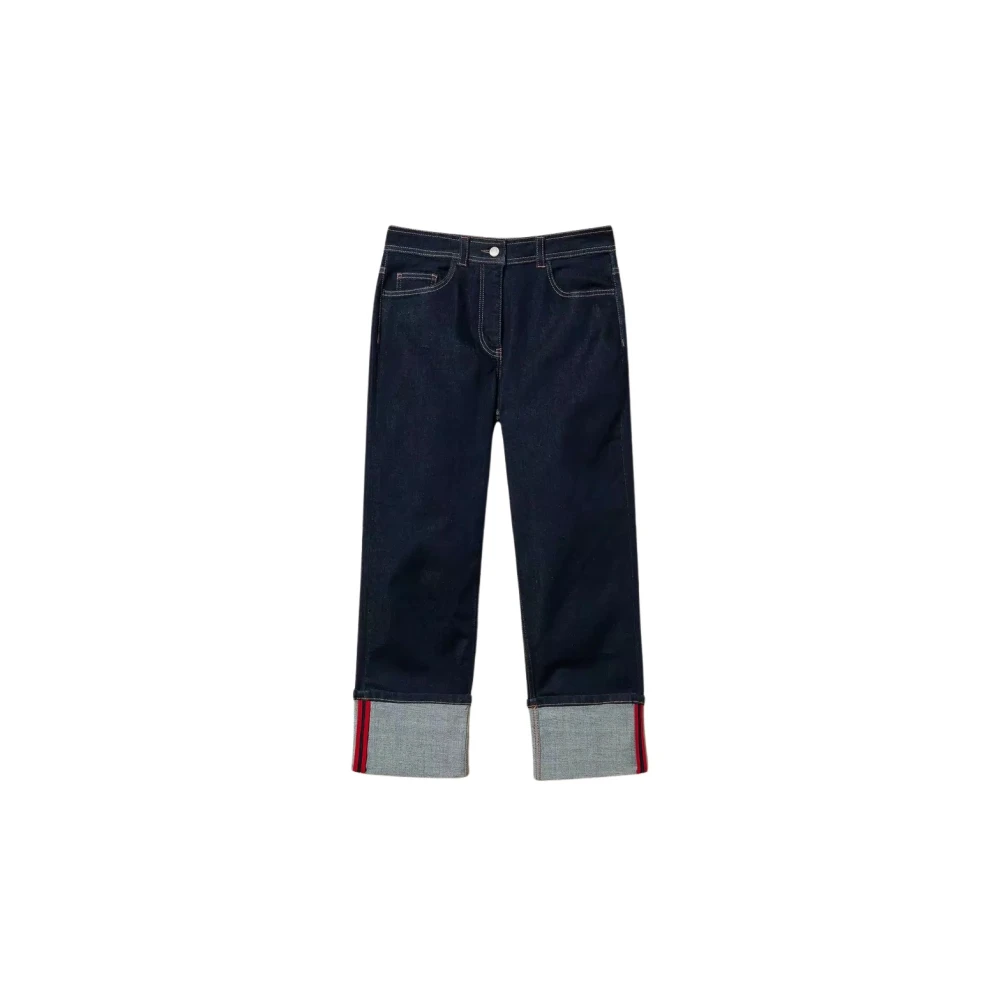 Twinset Jeans met omgeslagen zoom Black Dames
