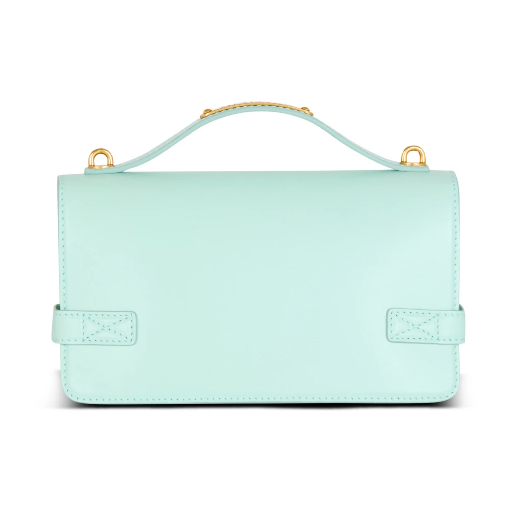 Balmain B-Buzz Shoulder 24 kalfsleren tas Blue Dames