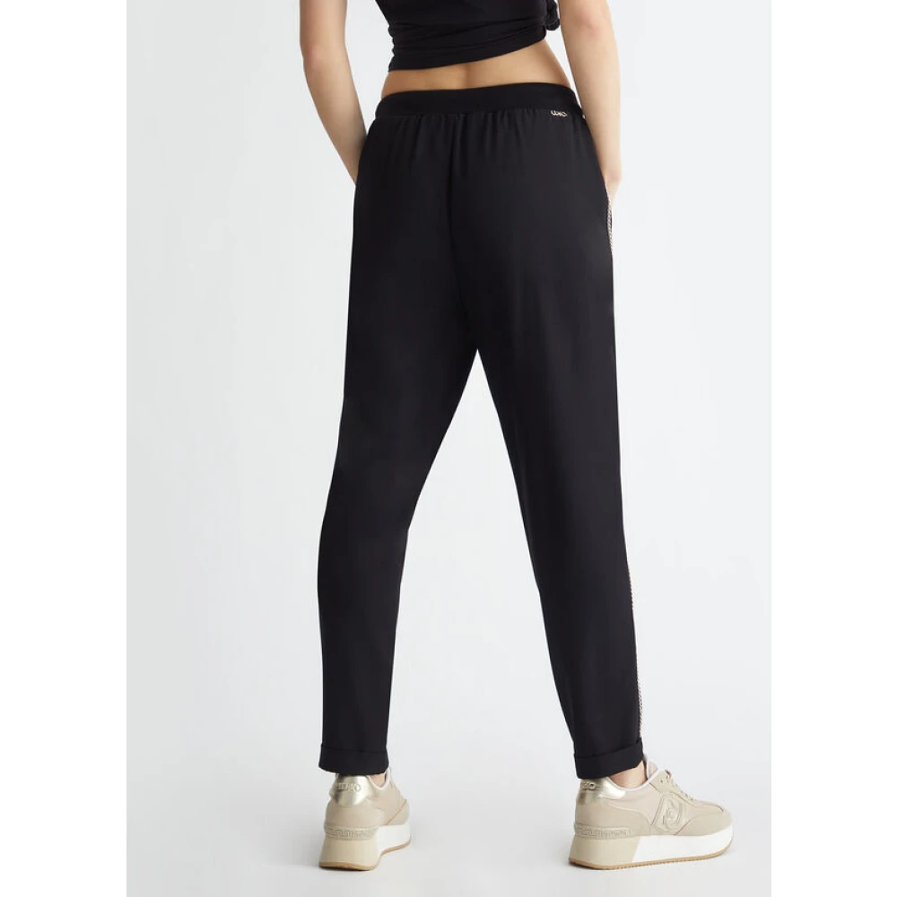 Liu Jo Zwarte sportbroek met kettingdetail Black Dames
