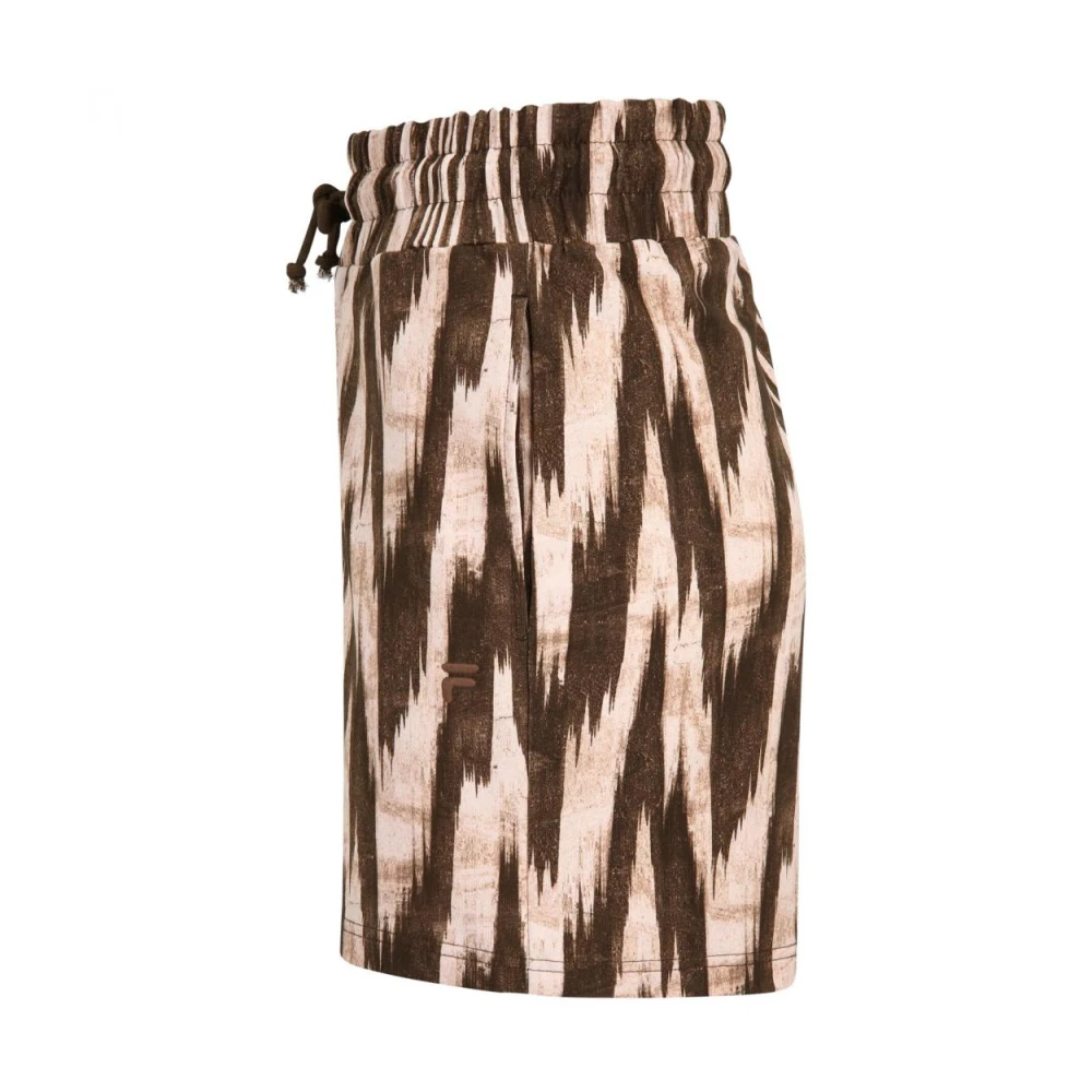 Fila Hoge taille katoenen shorts Beige Dames