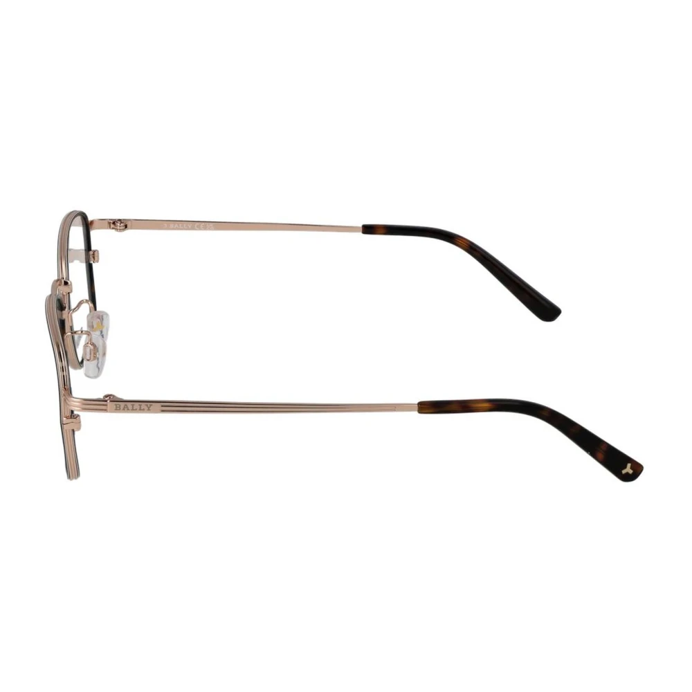 Bally Bruine Titanium Rechthoekige Optische Monturen Brown Heren