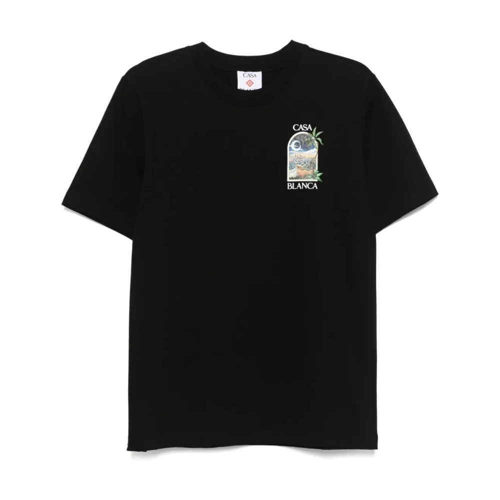 Casablanca Nacht Ronde Hals Korte Mouw T-shirt Black Heren