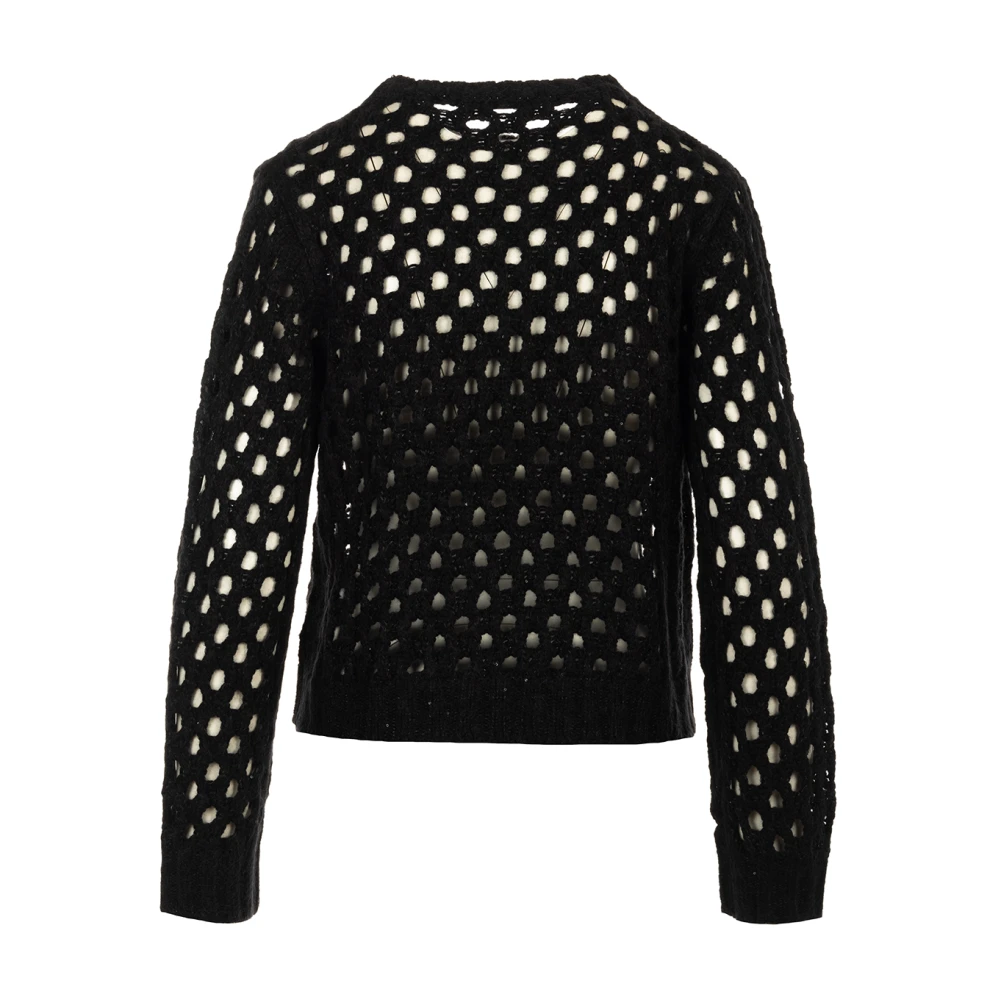 Kangra Zwarte Trui Girocollo Stijl Black Dames