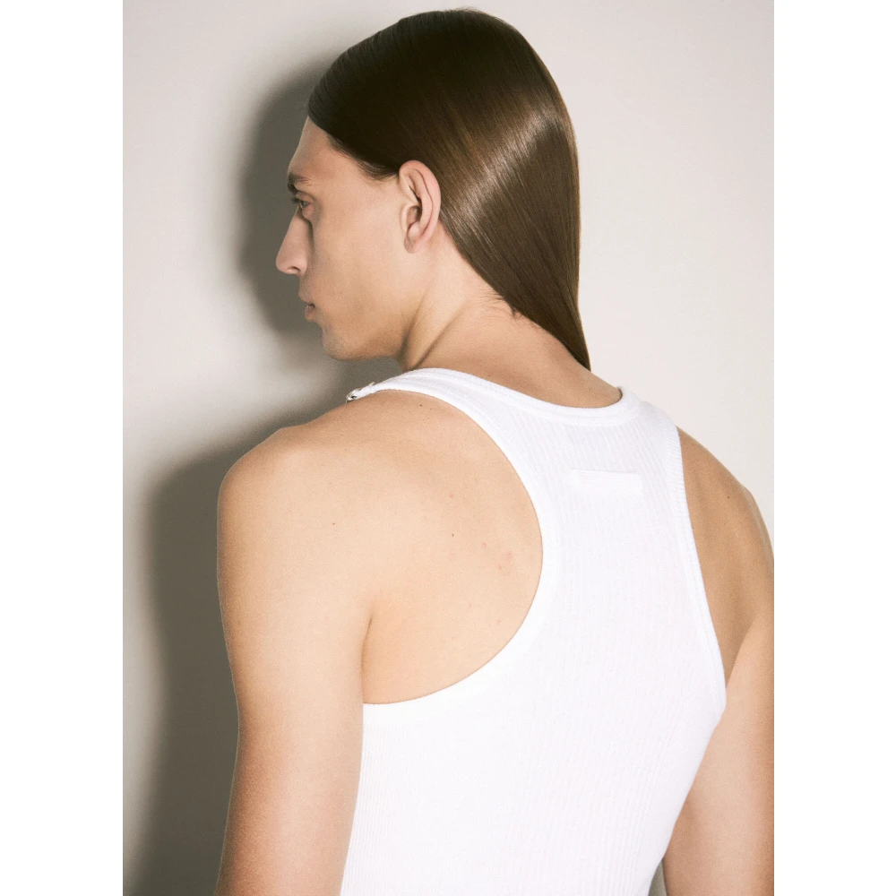 Jean Paul Gaultier Gesp Rib Tank Top White Heren