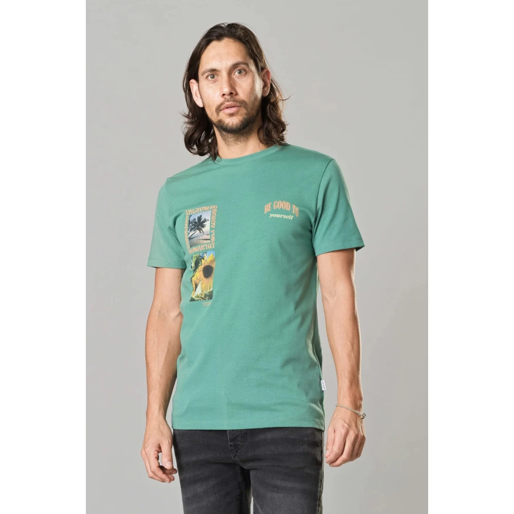 Kultivate Kleurrijk Grafisch T-shirt Yourself Green Heren