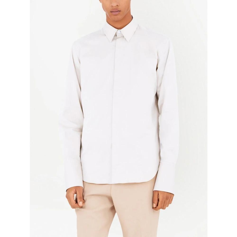Salvatore Ferragamo Witte Overhemd met Lange Mouwen White Heren