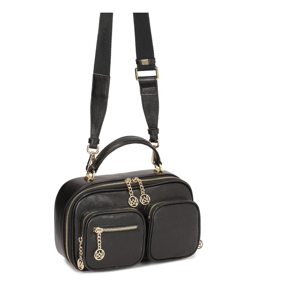 Kazar Zwarte leren handtas met ruim interieur Black Dames