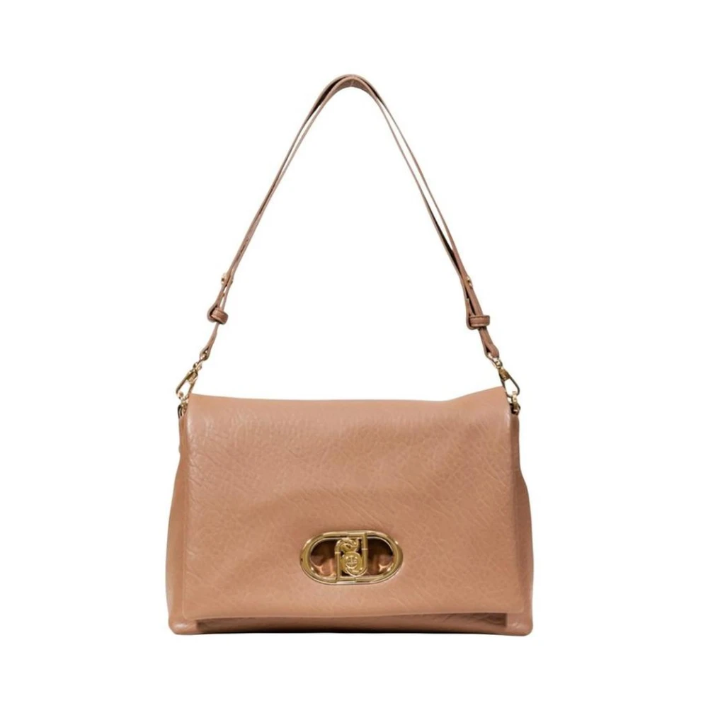 Liu Jo Donna Beige Turn Lock Shoulder Bag