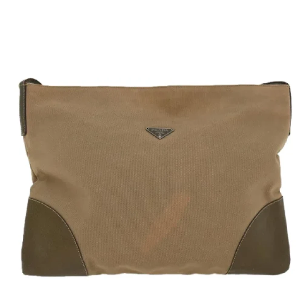 Prada Vintage Pre-owned Canvas shoulder-bags Brown Dames