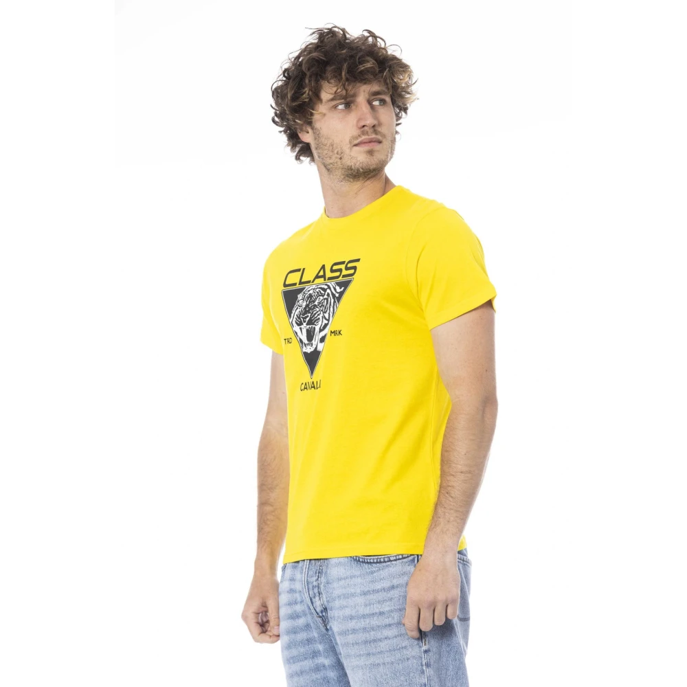 Cavalli Class Korte mouw met logo print T-shirt Yellow Heren