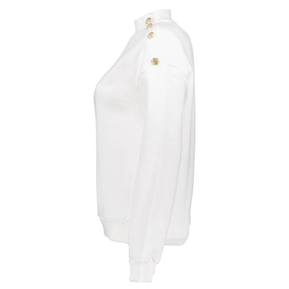 Geisha Sweatshirt met knopen White Dames
