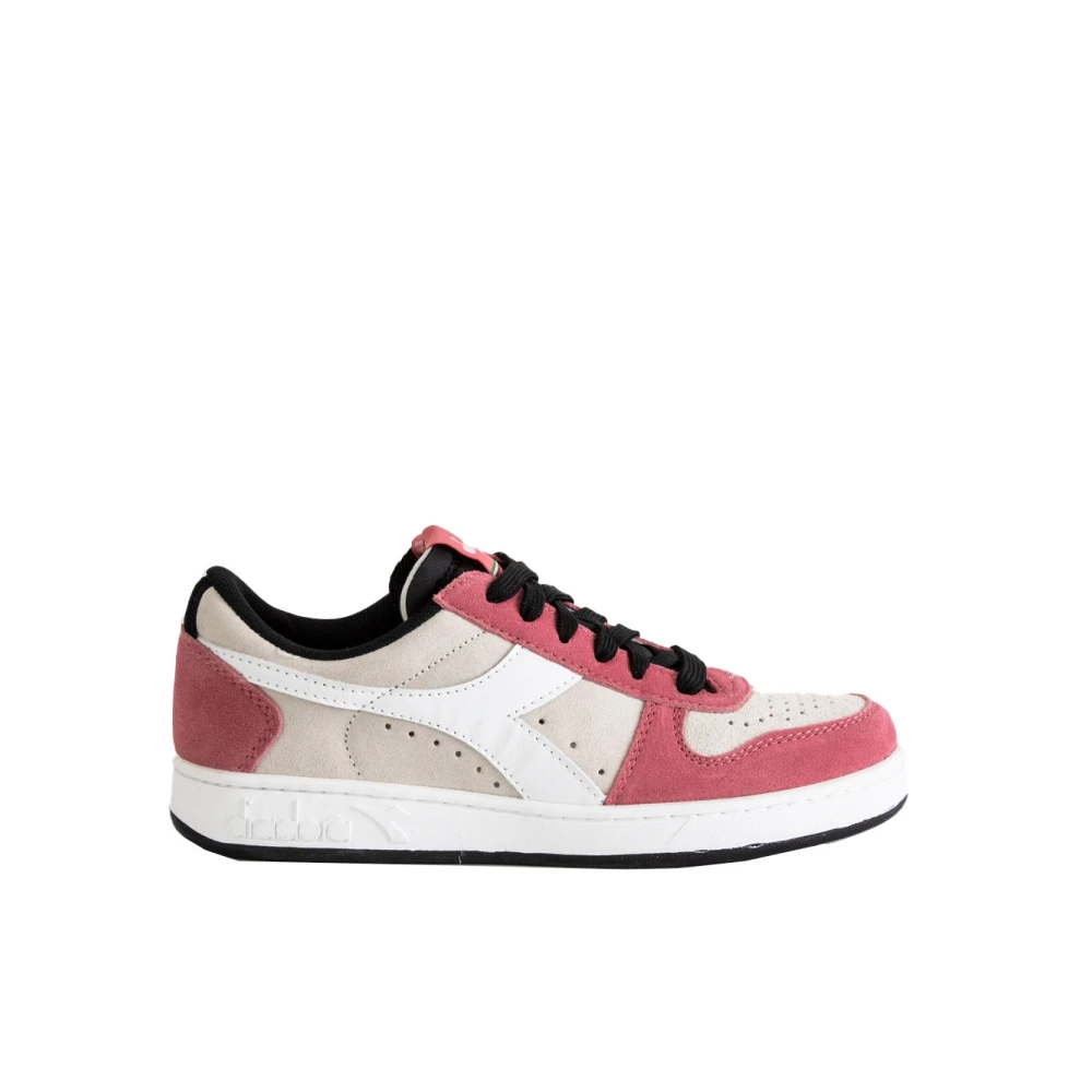 Diadora Women's Pink Sneakers, 4 Uk, Magic Basket Low Suede Trainers