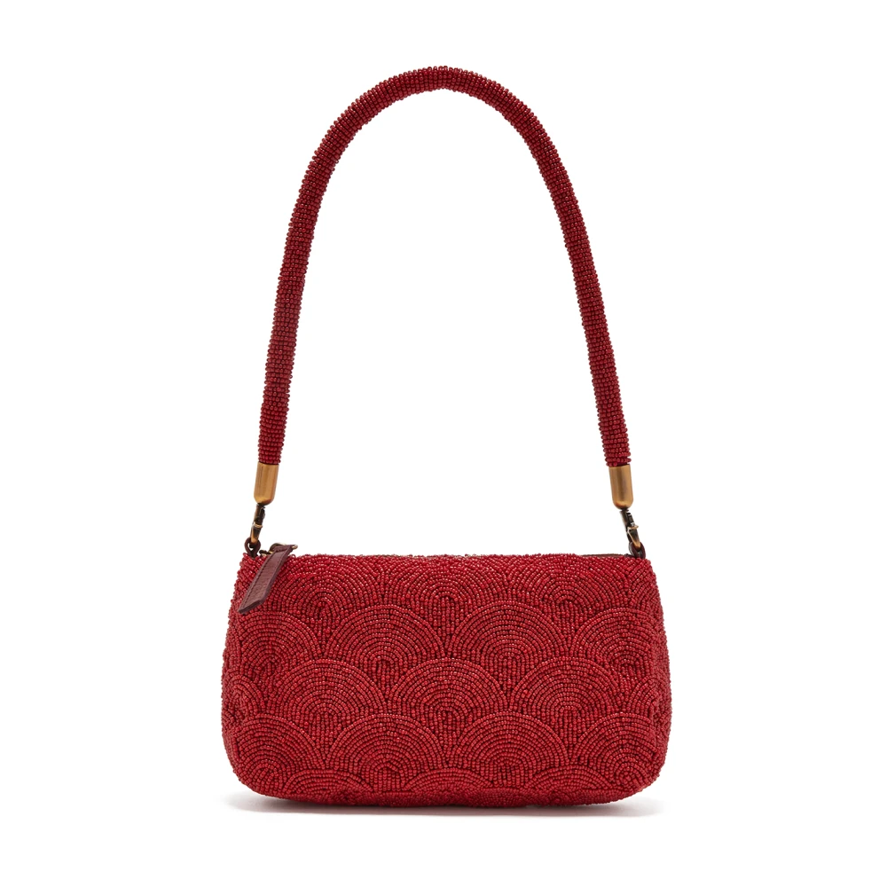 Maliparmi Medium Cirkels Kralen Schoudertas Red Dames