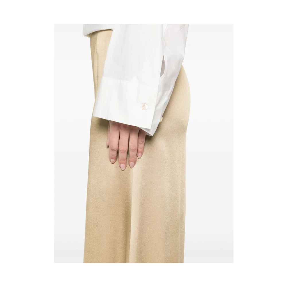 Forte Beige Rok met Zijrits en Achtersplit Beige Dames