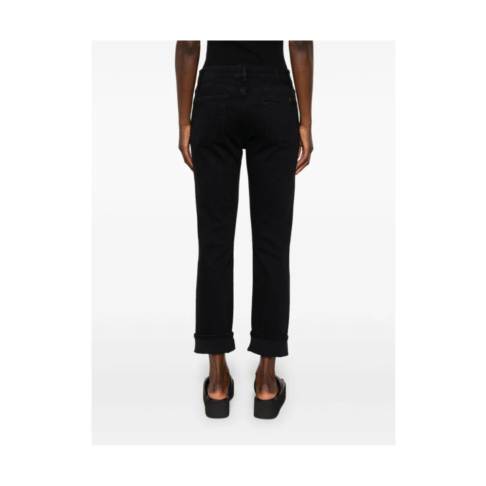 7 For All Mankind Zwarte Skinny Cut Denim Jeans Black Dames