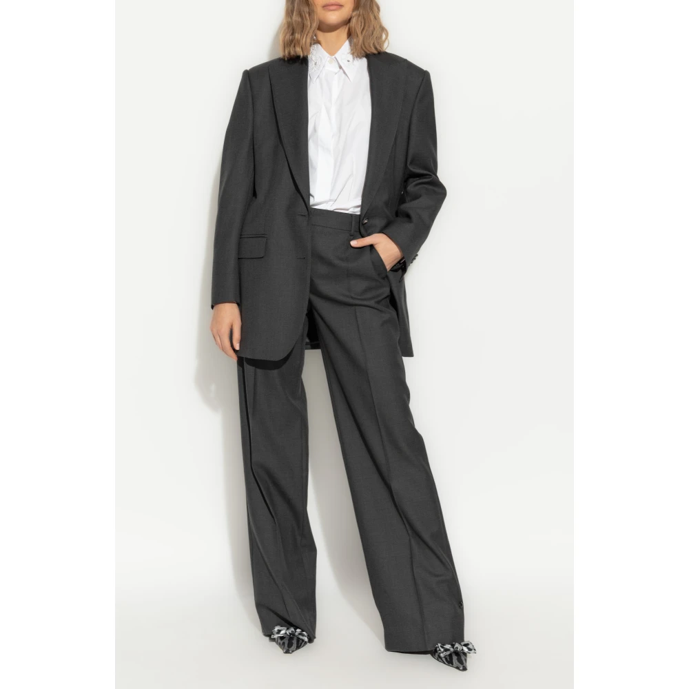 Dolce & Gabbana Wollen blazer met enkele split Gray Dames