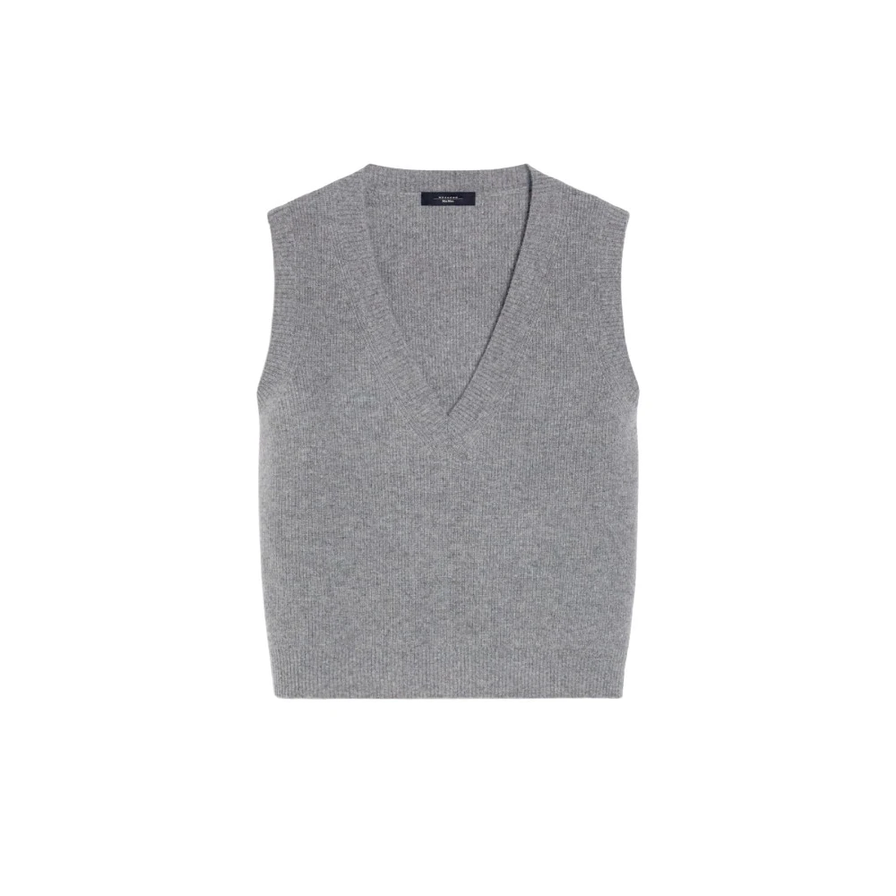 Max Mara Weekend Mouwloos Vest met V-hals Gray Dames