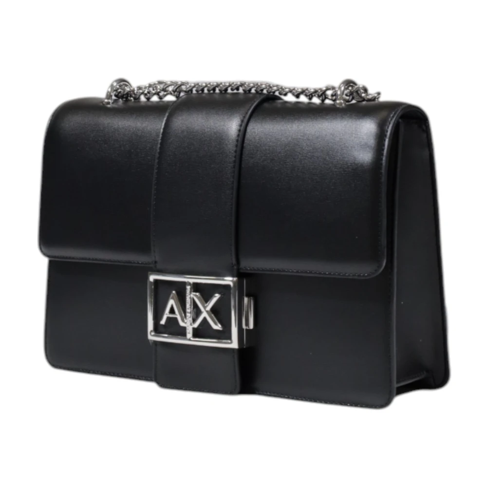 Armani Exchange Schoudertas met metalen logo Black Dames