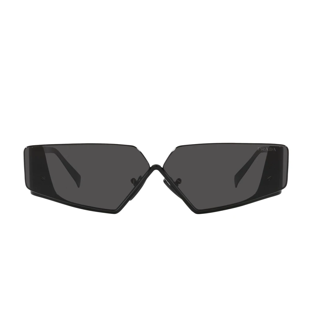 Prada Zonnebril met onregelmatige vorm en donkergrijze lenzen Black Unisex