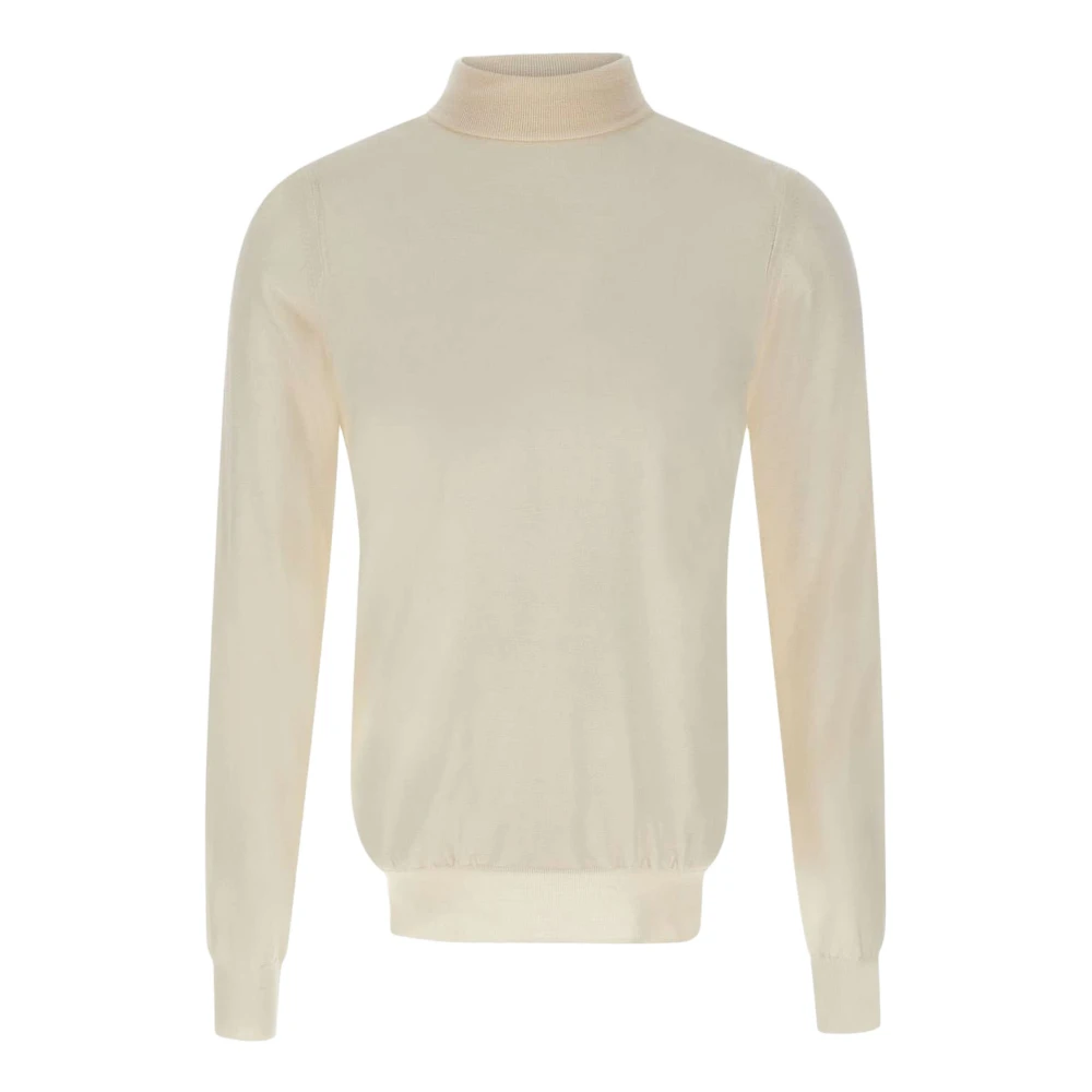 Paolo Pecora Beige Wol Coltrui Sweater Beige Heren