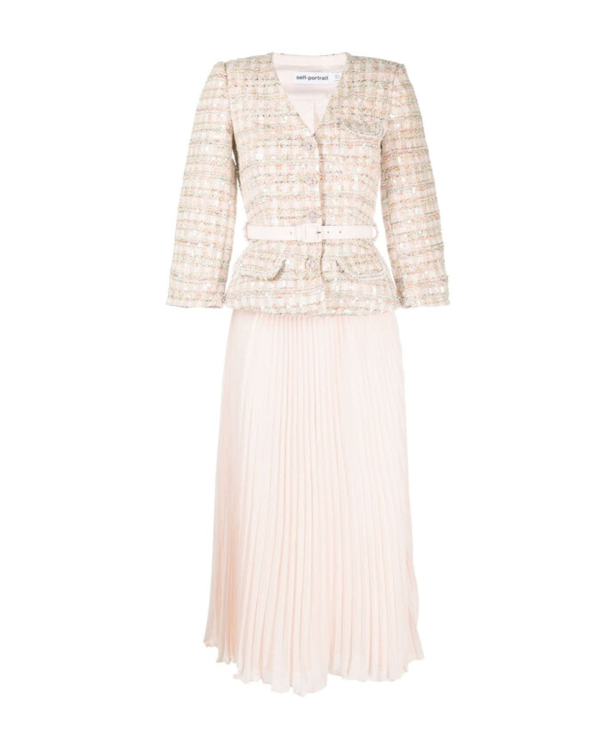 pink-sequin-boucle-midi-dress