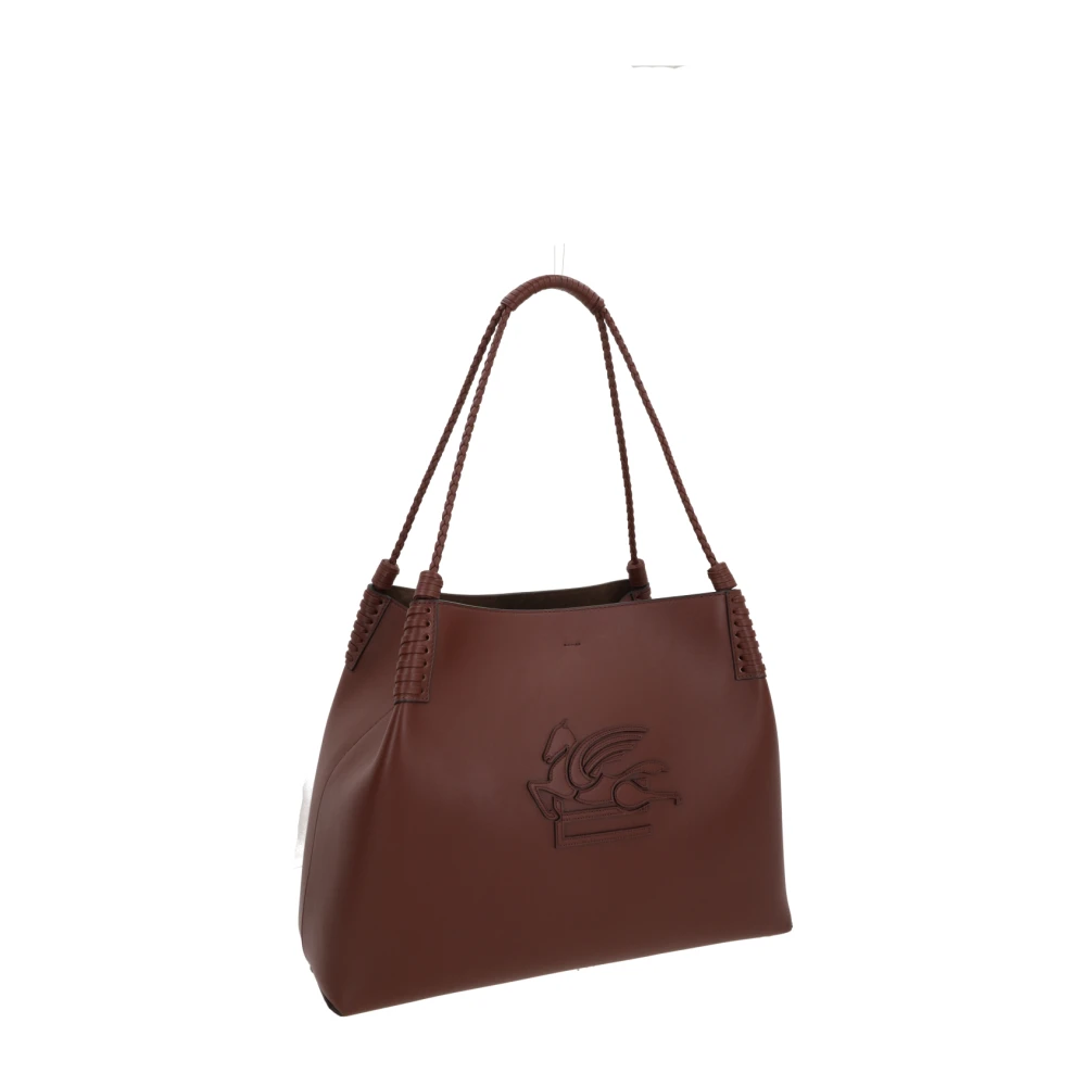 ETRO Bruine tote tas met geborduurde Pegasus Brown Dames